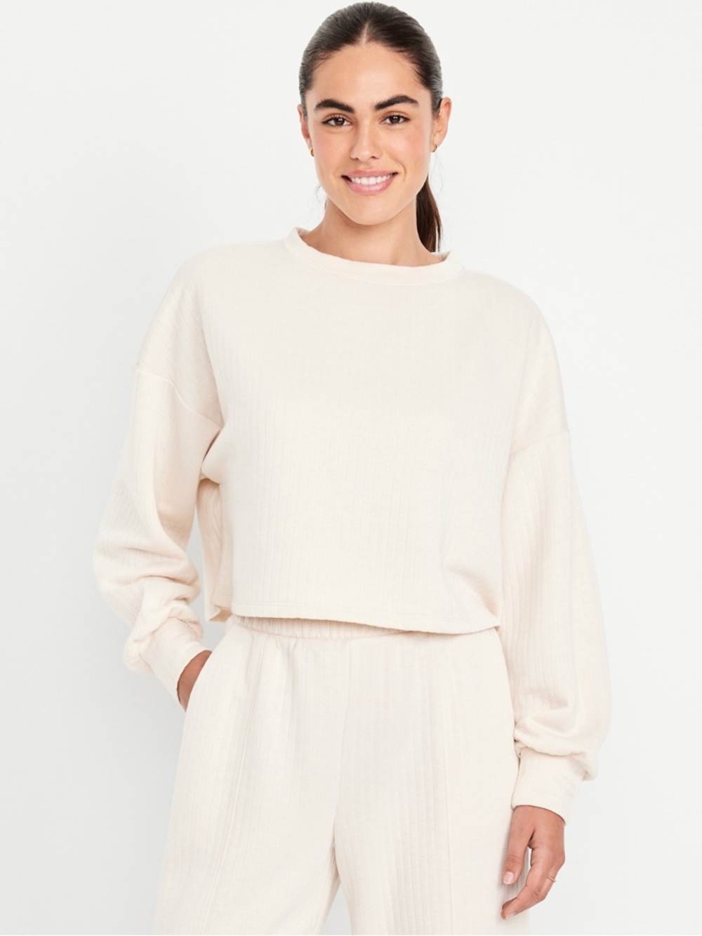 Old Navy Cream Bounce Fleece Pullover